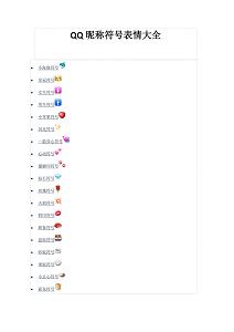 qq昵称表情大全 qq网名两个字带符号