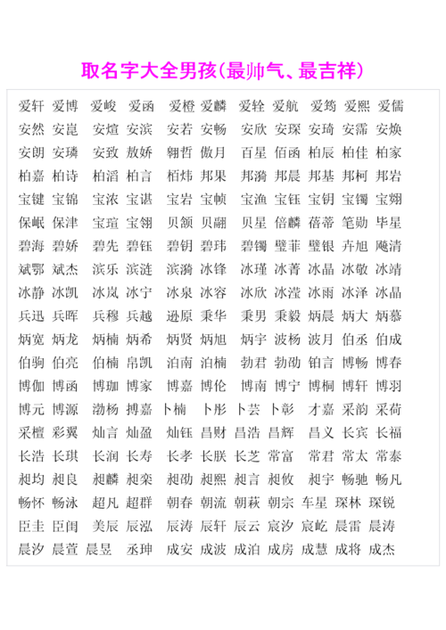 好听的2个字名字 4个字的名字男孩大全