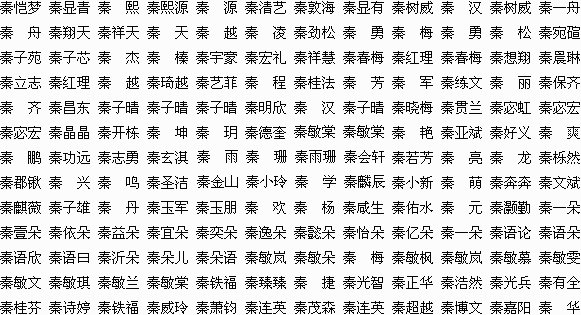 秦姓男孩取名字大全 男孩取名字大全免费查询