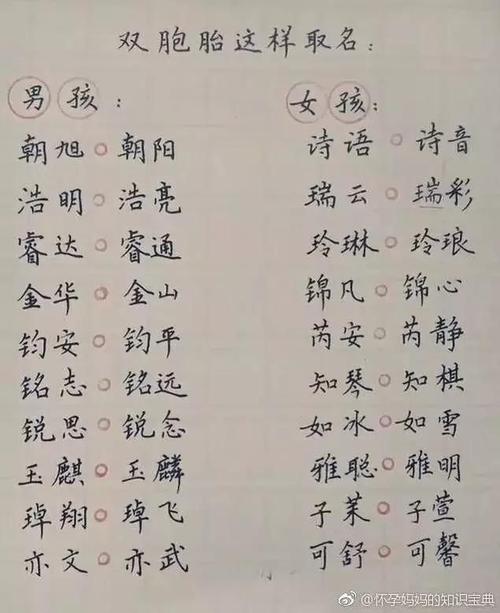 双胞胎名字精选 如何怀双胞胎