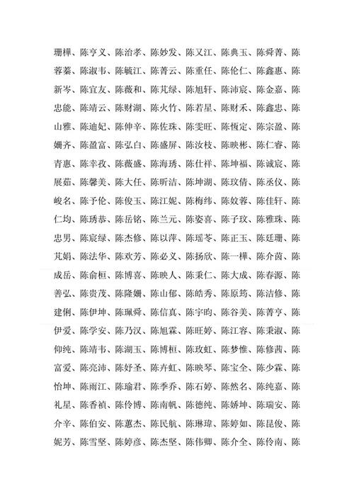 陈姓小孩取名大全分享 100分陈姓名字