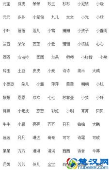 牛年男宝宝小名洋气,使用名词、代词 小名女孩洋气点的