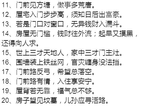 民间风水口诀准的吓人 如何看自家风水