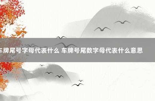 车牌尾号字母代表什么 车牌号尾数字母代表什么意思