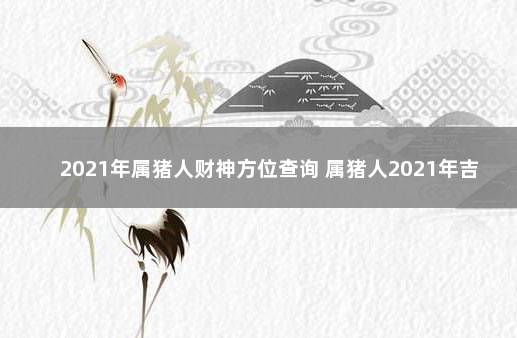 2021年属猪人财神方位查询 属猪人2021年吉利方位