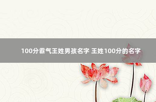 100分霸气王姓男孩名字 王姓100分的名字