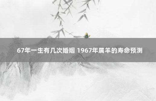 67年一生有几次婚姻 1967年属羊的寿命预测