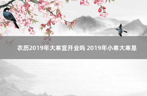 农历2019年大寒宜开业吗 2019年小寒大寒是哪天