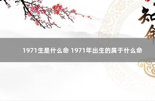 1971生是什么命 1971年出生的属于什么命