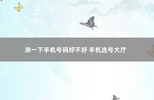 测一下手机号码好不好 手机选号大厅