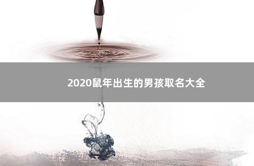 2020鼠年出生的男孩取名大全