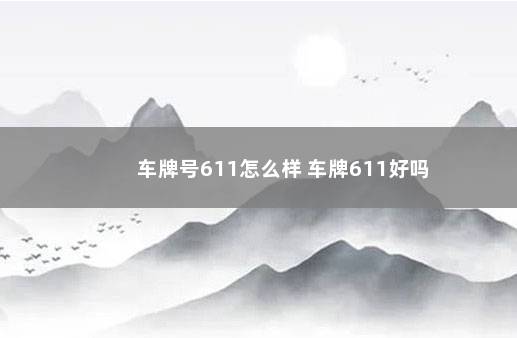 车牌号611怎么样 车牌611好吗