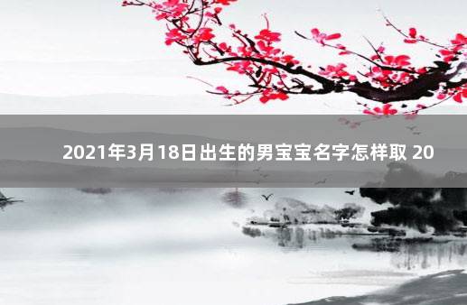 2021年3月18日出生的男宝宝名字怎样取 2021年9月3日18:53分男宝起名字