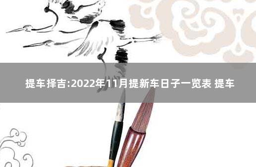 提车择吉:2022年11月提新车日子一览表 提车为什么要在上午