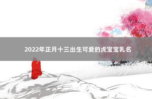 2022年正月十三出生可爱的虎宝宝乳名