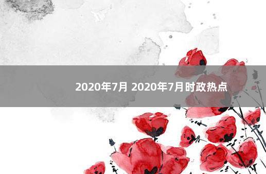 2020年7月 2020年7月时政热点