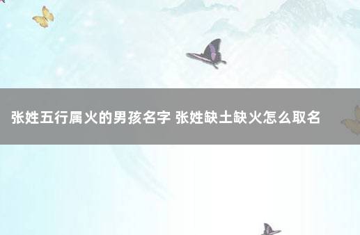 张姓五行属火的男孩名字 张姓缺土缺火怎么取名