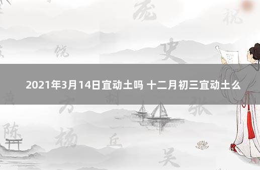 2021年3月14日宜动土吗 十二月初三宜动土么