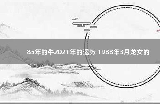 85年的牛2021年的运势 1988年3月龙女的命运