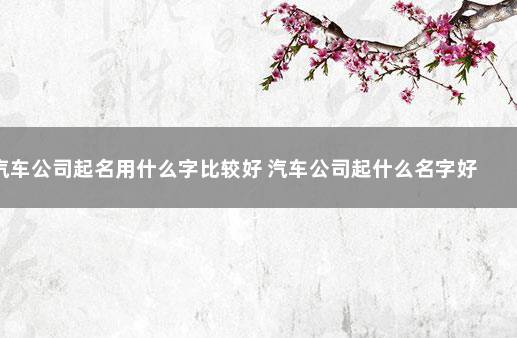 汽车公司起名用什么字比较好 汽车公司起什么名字好