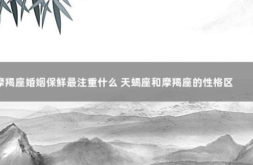 摩羯座婚姻保鲜最注重什么 天蝎座和摩羯座的性格区别