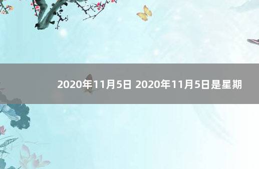 2020年11月5日 2020年11月5日是星期几