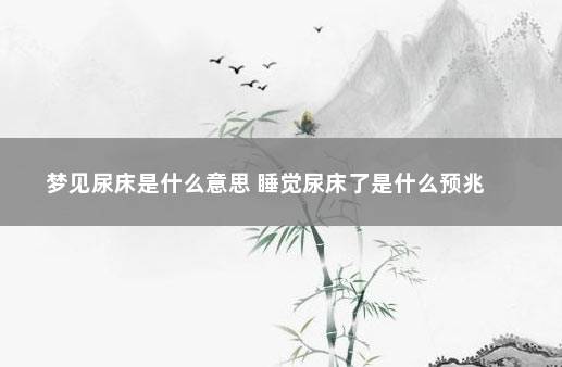 梦见尿床是什么意思 睡觉尿床了是什么预兆