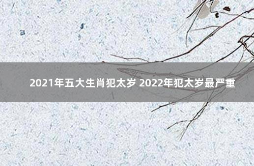 2021年五大生肖犯太岁 2022年犯太岁最严重