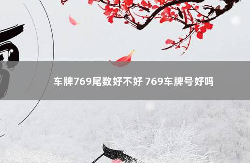 车牌769尾数好不好 769车牌号好吗