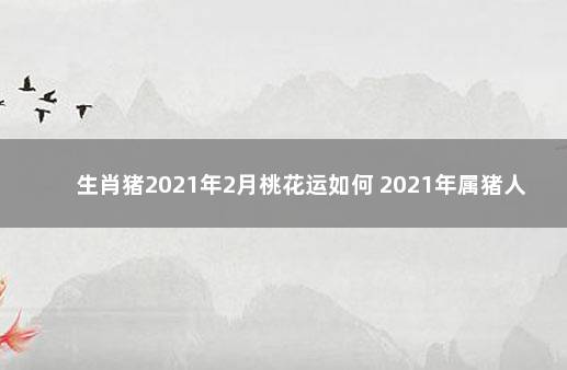 生肖猪2021年2月桃花运如何 2021年属猪人的桃花运