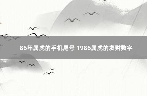 86年属虎的手机尾号 1986属虎的发财数字