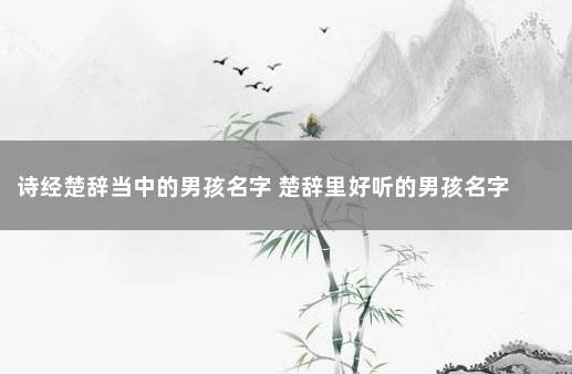 诗经楚辞当中的男孩名字 楚辞里好听的男孩名字