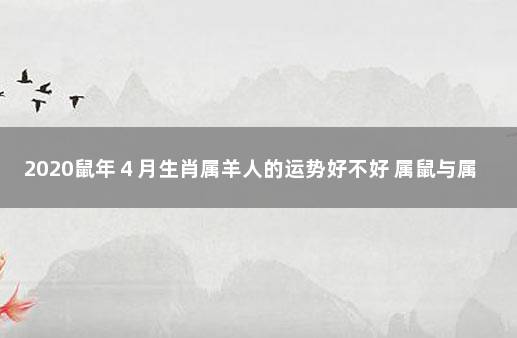 2020鼠年４月生肖属羊人的运势好不好 属鼠与属羊对谁不利