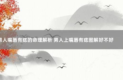 男人嘴唇有痣的命理解析 男人上嘴唇有痣图解好不好