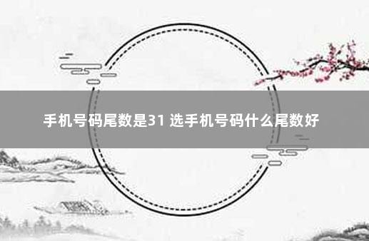 手机号码尾数是31 选手机号码什么尾数好