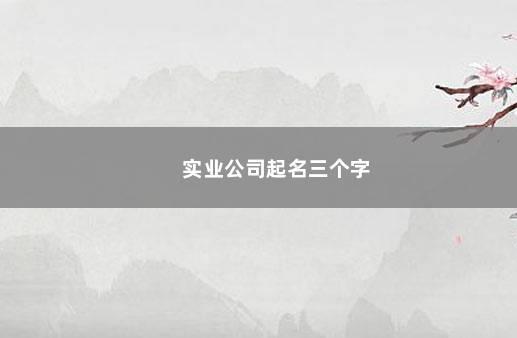 实业公司起名三个字