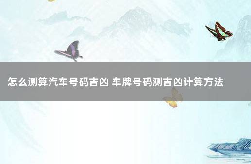 怎么测算汽车号码吉凶 车牌号码测吉凶计算方法