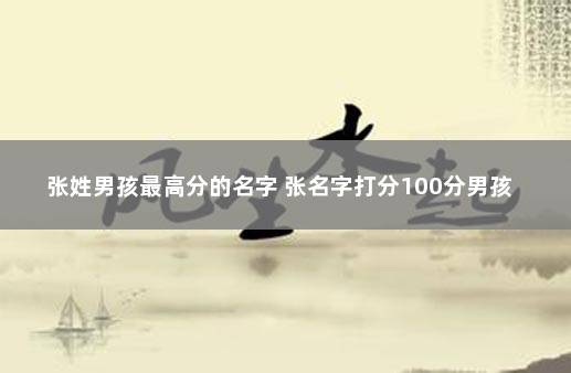 张姓男孩最高分的名字 张名字打分100分男孩