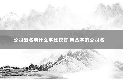 公司起名用什么字比较好 带金字的公司名