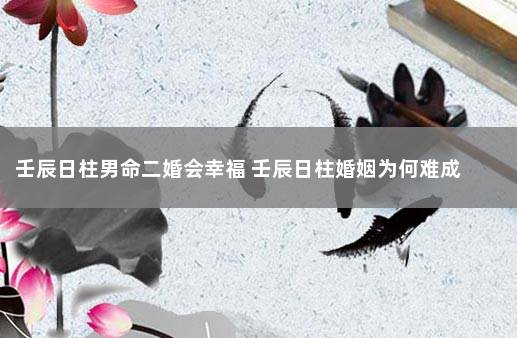 壬辰日柱男命二婚会幸福 壬辰日柱婚姻为何难成