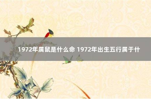 1972年属鼠是什么命 1972年出生五行属于什么命