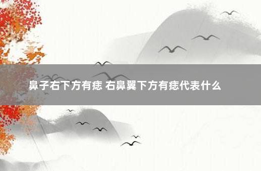 鼻子右下方有痣 右鼻翼下方有痣代表什么