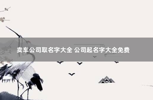 卖车公司取名字大全 公司起名字大全免费