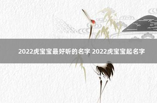 2022虎宝宝最好听的名字 2022虎宝宝起名字大全