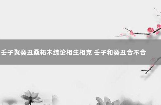 壬子聚癸丑桑柘木综论相生相克 壬子和癸丑合不合