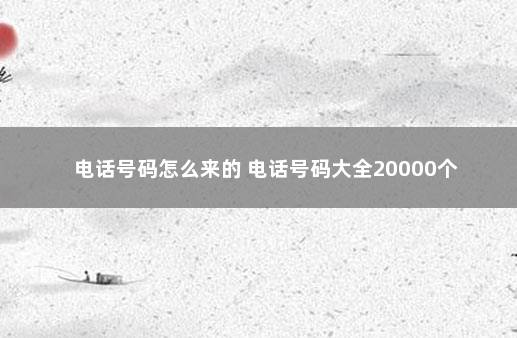 电话号码怎么来的 电话号码大全20000个