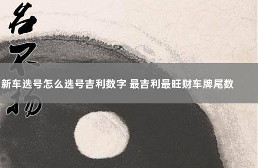 新车选号怎么选号吉利数字 最吉利最旺财车牌尾数