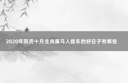 2020年阴历十月生肖属马人提车的好日子有哪些 提车要看日子吗