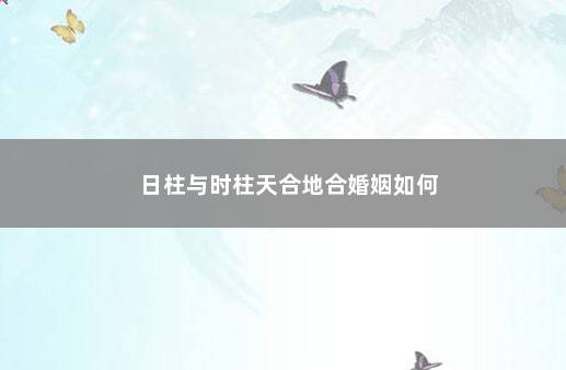 日柱与时柱天合地合婚姻如何