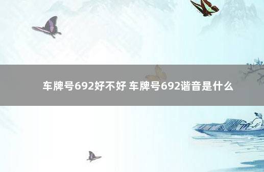 车牌号692好不好 车牌号692谐音是什么